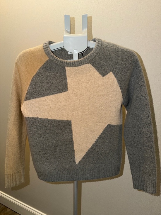 THML Sweaters - THML Beige Star Intarsia Crewneck Sweater with Gray Base